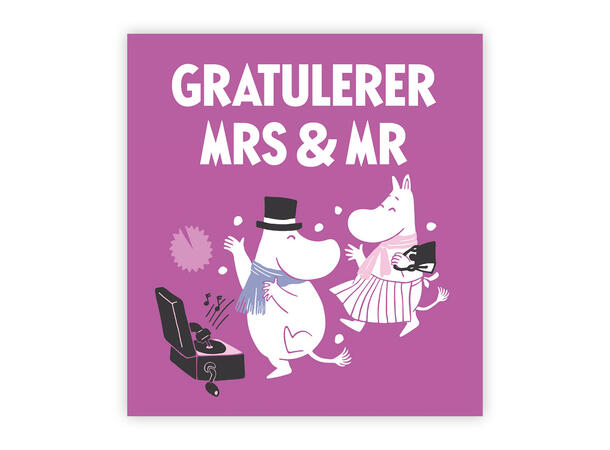 Mummi dobbeltkort - Gratulerer mrs og mr 7,5 cm Mummi 