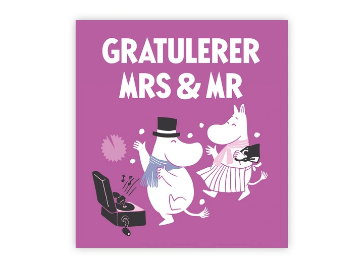 Mummi dobbeltkort - Gratulerer mrs og mr 7,5 cm Mummi 
