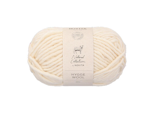 Garn - Hygge Wool 100g 010 Naturhvit 010 Naturhvit