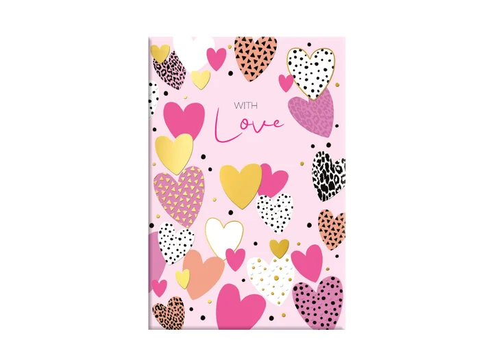 Dobbelt gratulasjonskort With Love A6 Dobbelt kort 