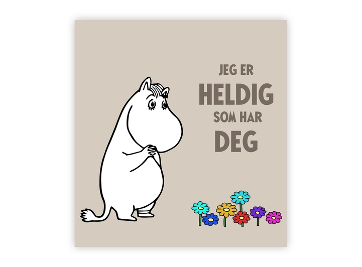 Mummi dobbeltkort - Jeg er heldig som 7,5 cm Mummi 