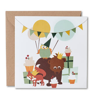 Blafre kort stort - Party Skogsvenner Dobbelt kort