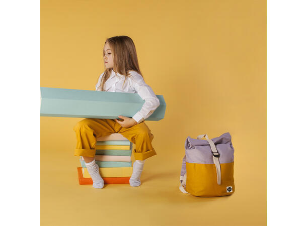 Blafre rullesekk - 9,5L gul/lys lilla 3-7 år