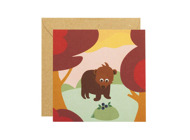 Blafre kort stort - Bjørn i skogen Dobbelt kort