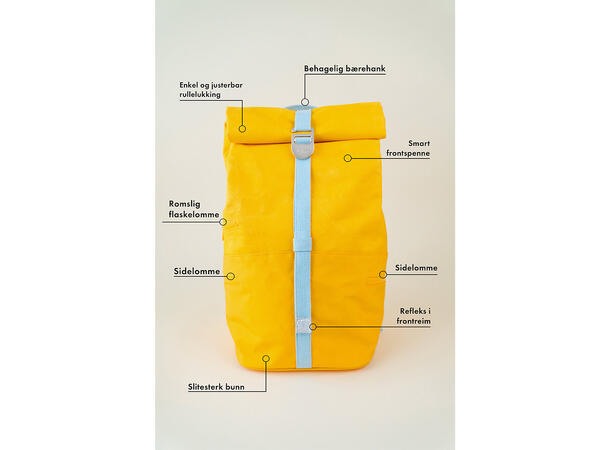 Blafre skole-/tursekk 24L mørk grønn/gul 6-10 år