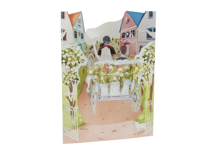 Swing Cards Brudepar i vogn A5 Swing Cards 