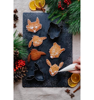 Blafre kakeformer - Skogsvenner Sett med 4