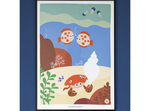 Blafre plakat - Flo og fjære 50 x 70 cm