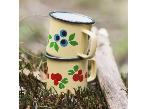 Blafre emaljekopp - Tyttebær 2,5 dl 