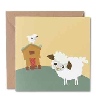 Blafre kort stort - Lam og stabbur Dobbelt kort