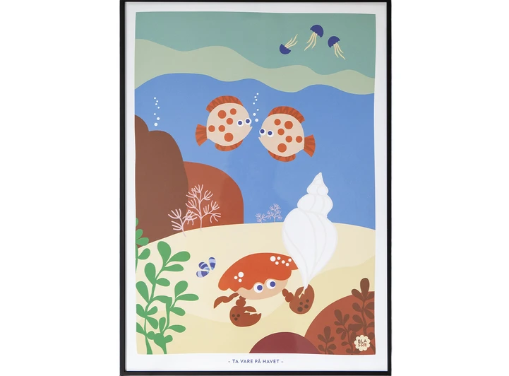 Blafre plakat - Flo og fjære 30 x 40 cm 