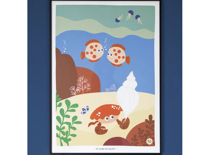 Blafre plakat - Flo og fjære 30 x 40 cm 