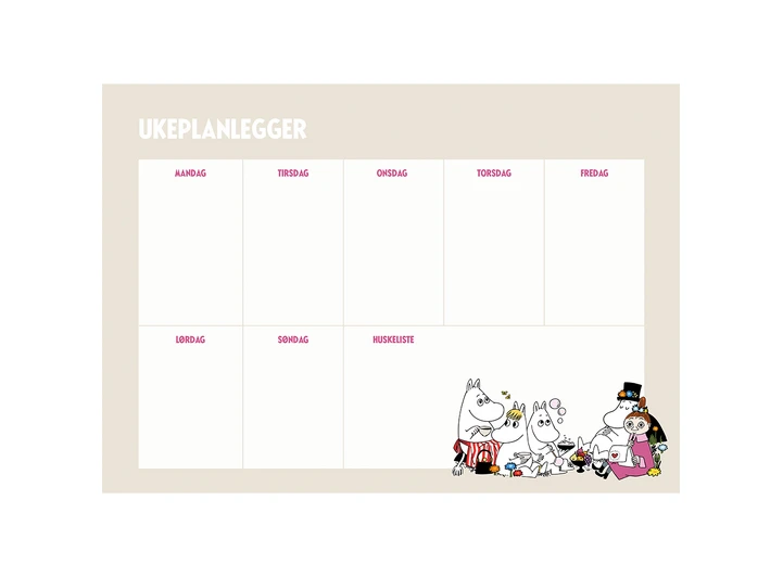 Mummi ukeplanlegger - Mummifamilien A4 
