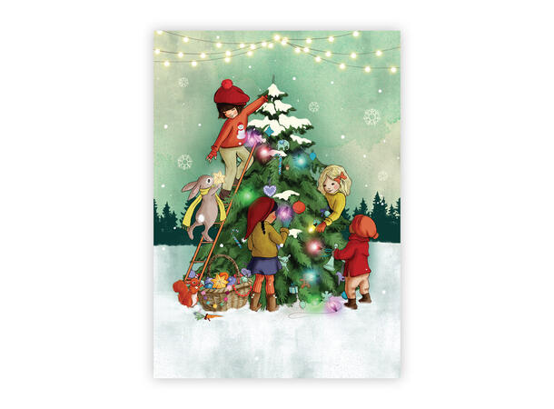 Belle & Boo - Postkort Decorating tree A6 