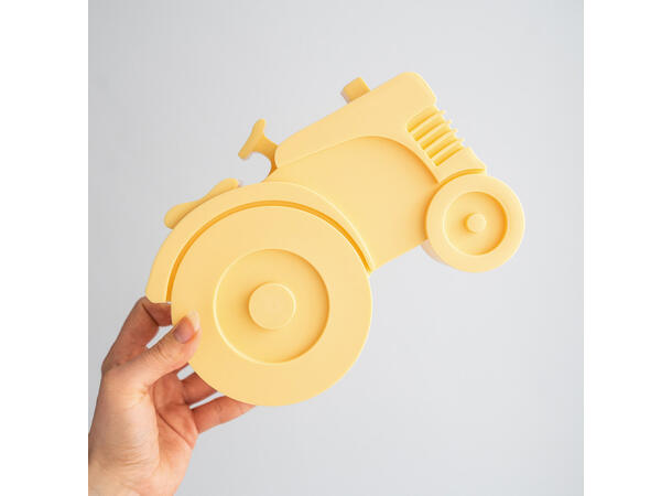 Blafre matboks i plast - Traktor Lys gul