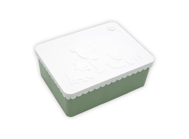 Blafre matboks i plast treroms - Bjørn Hvit/lys grønn