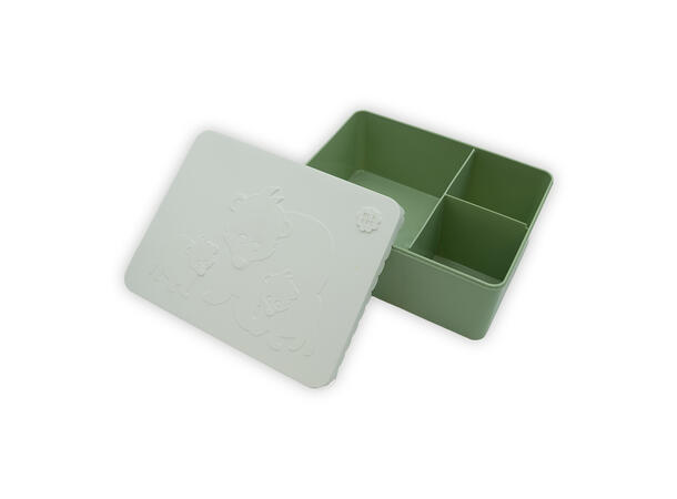 Blafre matboks i plast treroms - Bjørn Hvit/lys grønn