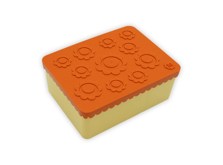 Blafre matboks i plast treroms - Blomst Oransje/lys gul 