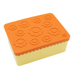 Blafre matboks i plast treroms - Blomst Oransje/lys gul