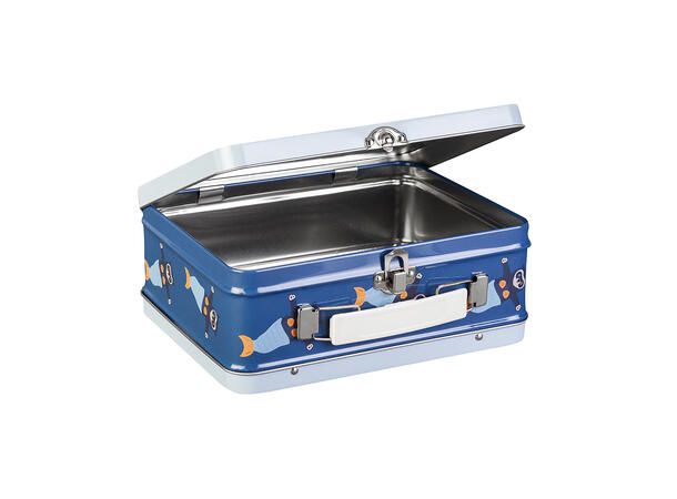 Brillebjørn koffertboks - Lys blå Metall