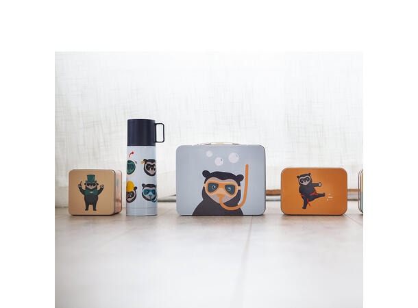 Brillebjørn koffertboks - Lys blå Metall