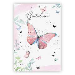 Dobbelt gratulasjonskort Gratulerer A6 dobbelt kort