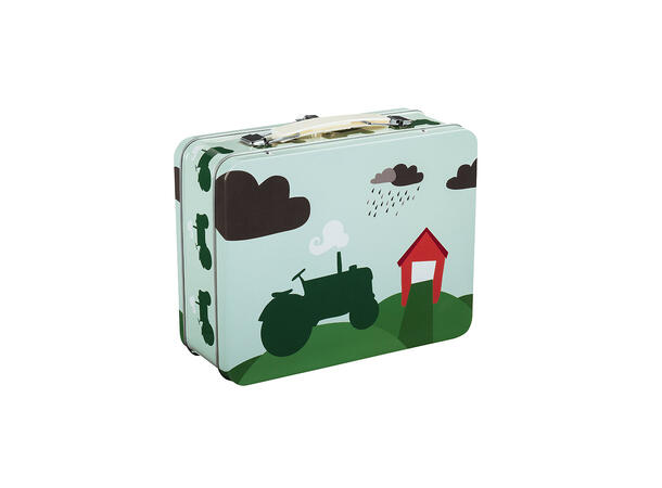 Blafre koffertboks - Traktor og låve Grønn