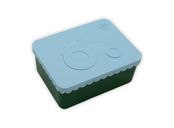 Blafre matboks i plast ett rom - Traktor Himmelblå/mørk grønn