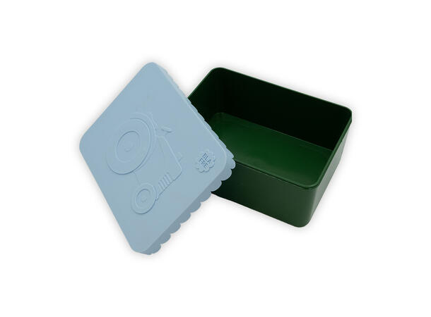 Blafre matboks i plast ett rom - Traktor Himmelblå/mørk grønn