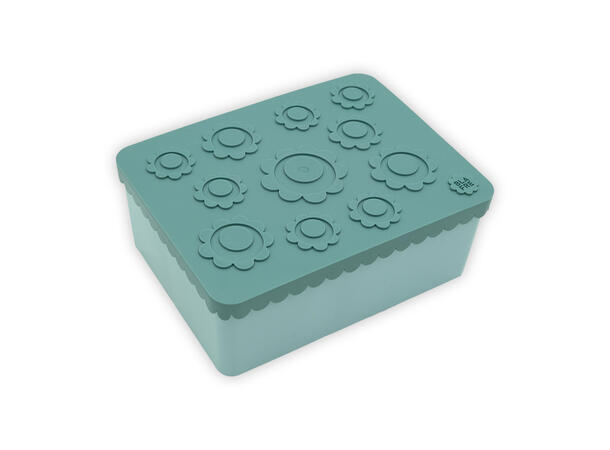 Blafre matboks i plast treroms - Blomst Blågrønn/lys blå