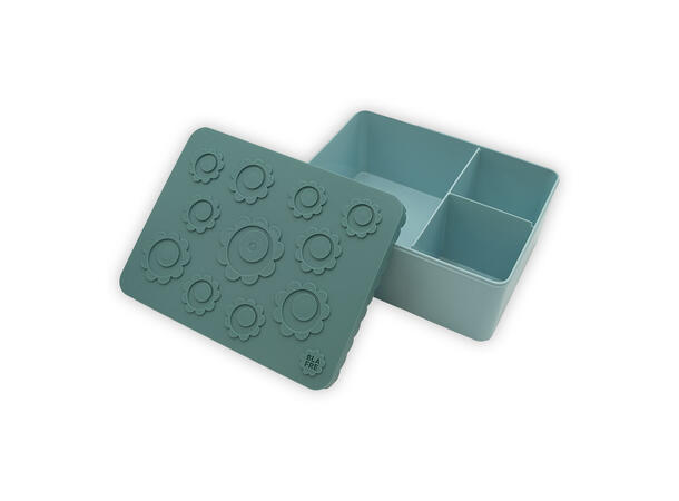 Blafre matboks i plast treroms - Blomst Blågrønn/lys blå