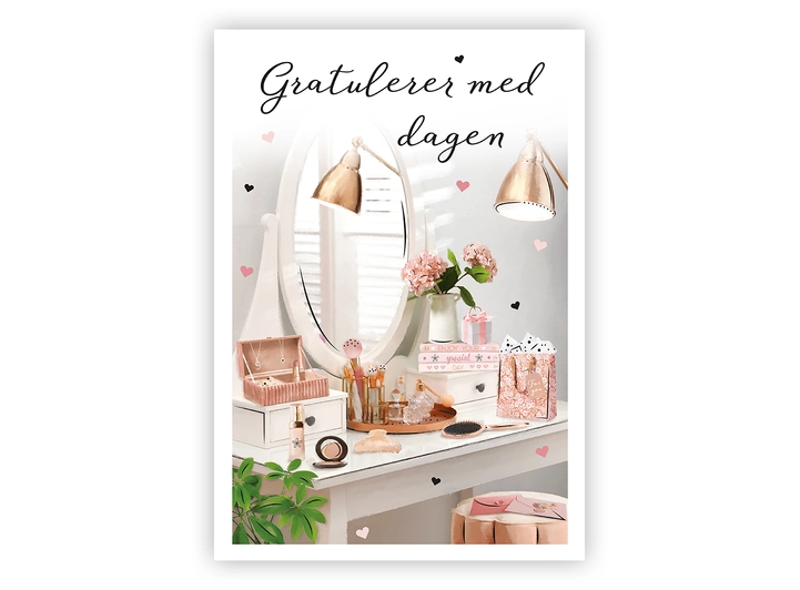Dobbelt gratulasjonskort Gratulerer med A6 dobbelt kort 