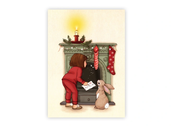 Belle & Boo - Postkort Waiting for santa A6 