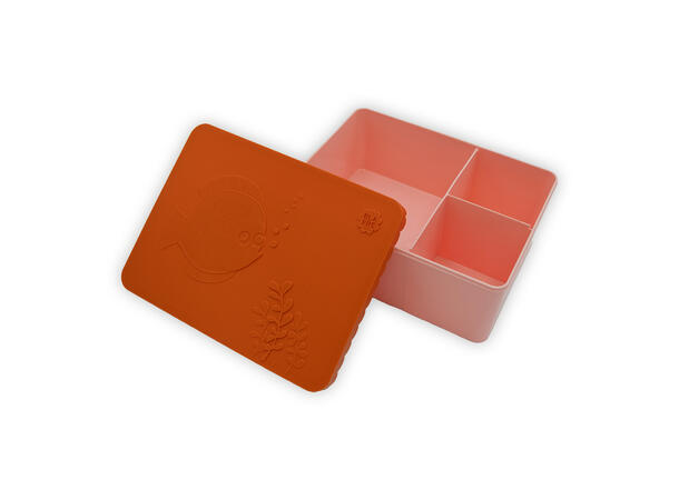 Blafre matboks i plast treroms - Fisk Oransje/Lys rosa