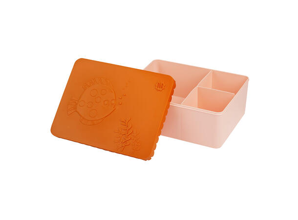 Blafre matboks i plast treroms - Fisk Oransje/Lys rosa