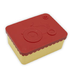 Blafre matboks i plast ett rom - Traktor Rød/lys gul