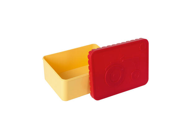 Blafre matboks i plast ett rom - Traktor Rød/lys gul