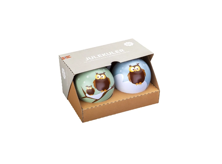 Blafre julekuler - Ugle 2 pk 