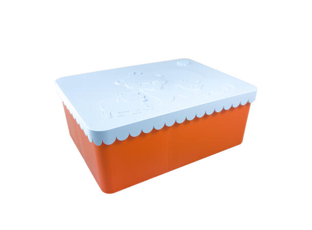 Blafre matboks i plast treroms - Bjørn Himmelblå/oransje