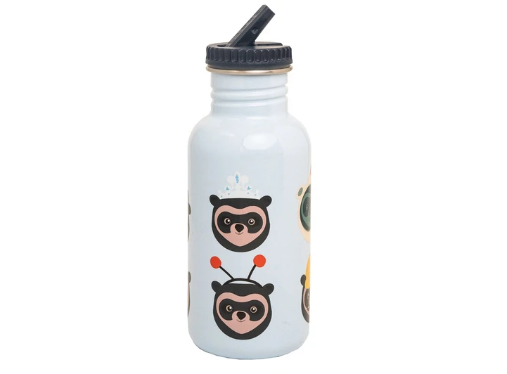 Brillebjørn stålflaske - Lys blå 500 ml 