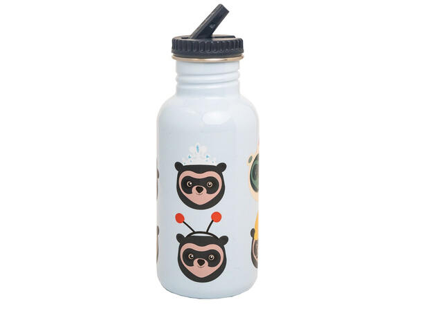 Brillebjørn stålflaske - Lys blå 500 ml
