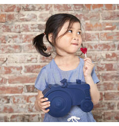 Blafre matboks i plast - Traktor Mørk blå