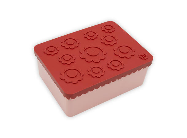 Blafre matboks i plast treroms - Blomst Rød/lys rosa