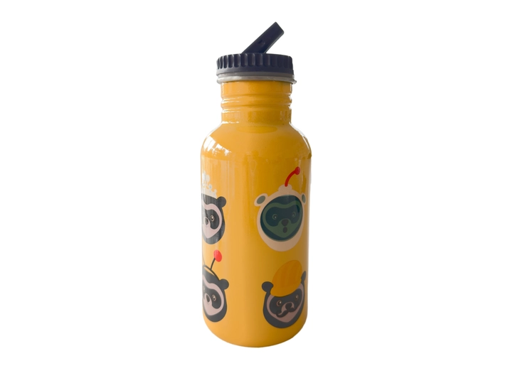 Brillebjørn stålflaske - Gul 500 ml 