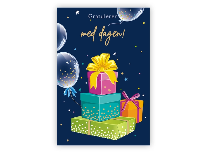 Dobbelt gratulasjonskort Gratulerer A6 Dobbelt kort 