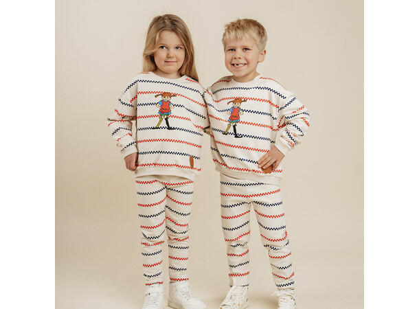 Pippi Leggings - Stripete hvit Barneklær fra Pippi