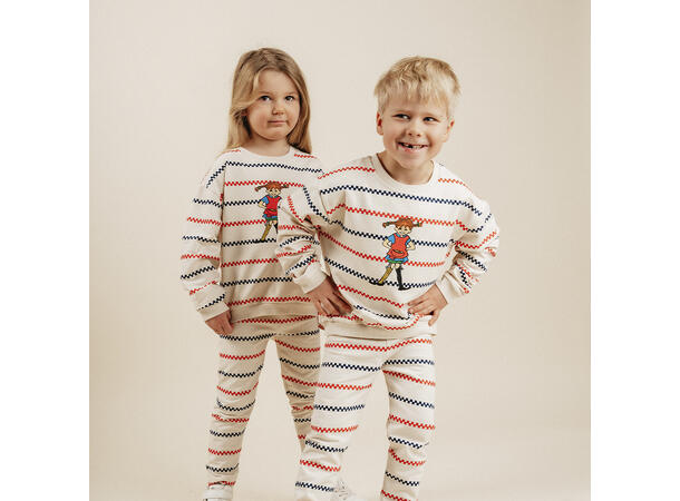 Pippi Leggings - Stripete hvit Barneklær fra Pippi