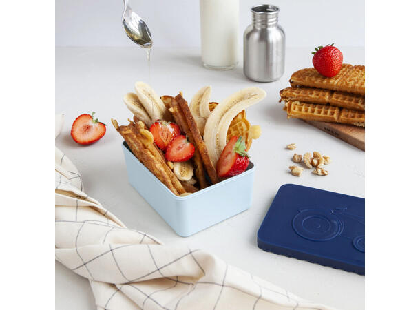 Blafre matboks i plast ett rom - Traktor Mørk blå/lys blå