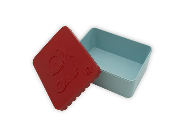 Blafre matboks i plast ett rom - Traktor Rød/lys blå