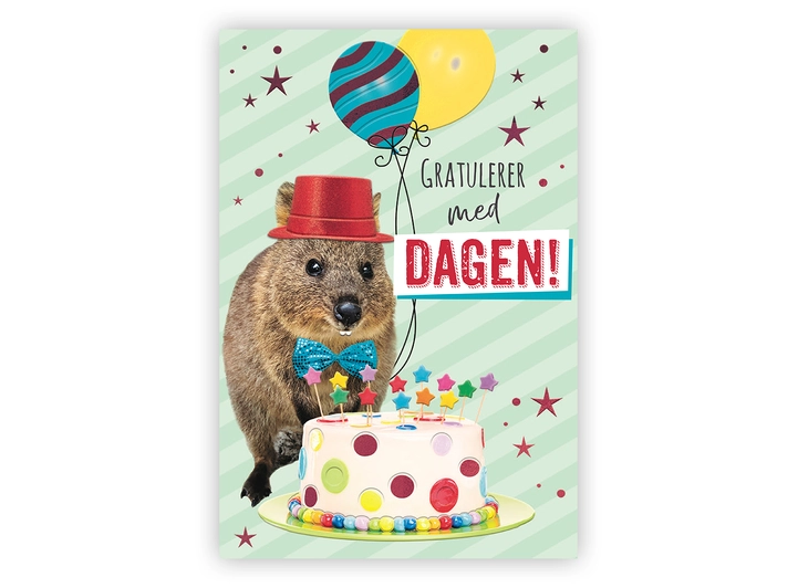 Dobbelt gratulasjonskort Gratulerer med A6 Dobbelt kort 